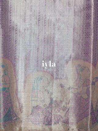The Vrindhavan Raas Leela Kanjeevaram in Lavender