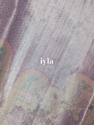 The Vrindhavan Raas Leela Kanjeevaram in Lavender