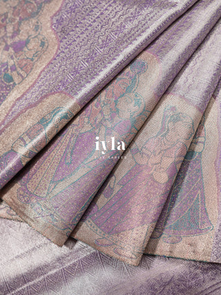 The Vrindhavan Raas Leela Kanjeevaram in Lavender