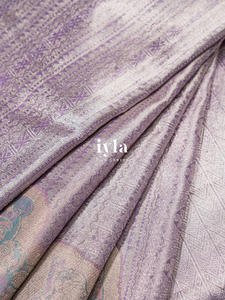 The Vrindhavan Raas Leela Kanjeevaram in Lavender
