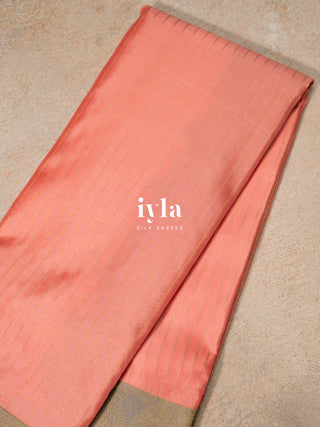 The Vrindhavan Leela Kanjeevaram in Salmon Pink
