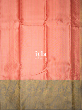The Vrindhavan Leela Kanjeevaram in Salmon Pink