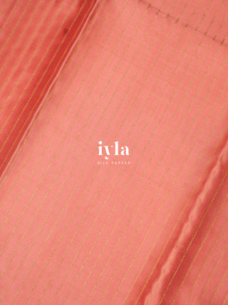 The Vrindhavan Leela Kanjeevaram in Salmon Pink