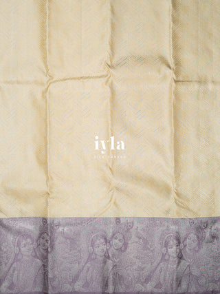 The Vrindavan Leela Kanjeevaram in Pastel Yellow