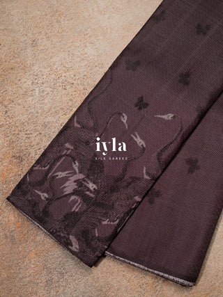 The Wings of Fortune Kanjeevaram in Berry Noir
