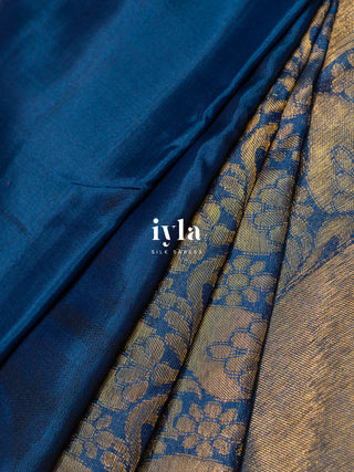 The Wanderlust Story Kanjeevaram in Midnight Blue