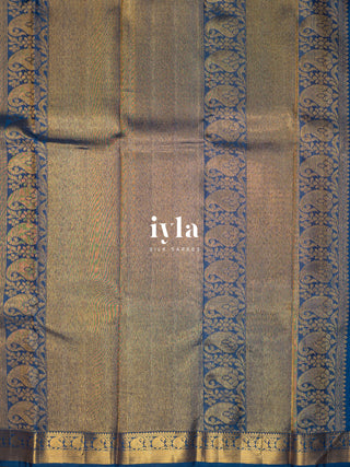 The Wanderlust Story Kanjeevaram in Midnight Blue