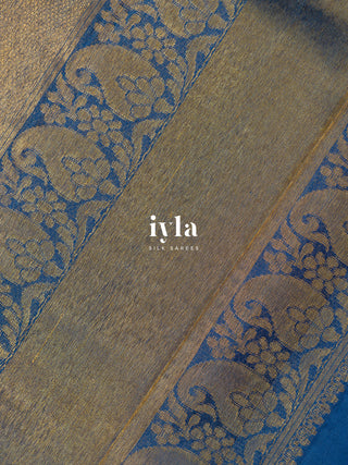 The Wanderlust Story Kanjeevaram in Midnight Blue