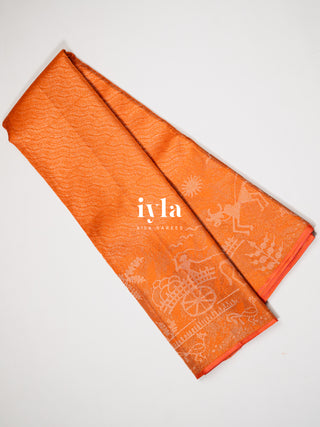 The Farmland Celebration Kanjeevaram in Vibrant Orange