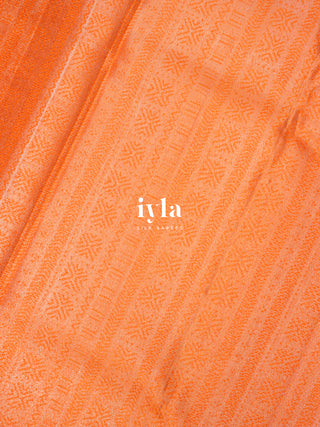 The Farmland Celebration Kanjeevaram in Vibrant Orange