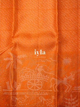 The Farmland Celebration Kanjeevaram in Vibrant Orange