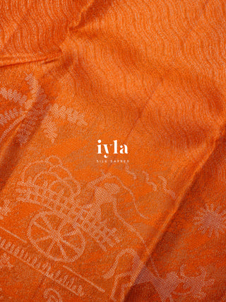 The Farmland Celebration Kanjeevaram in Vibrant Orange