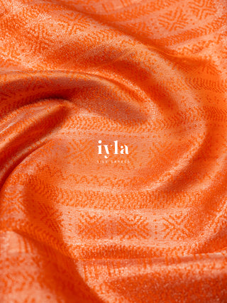 The Farmland Celebration Kanjeevaram in Vibrant Orange