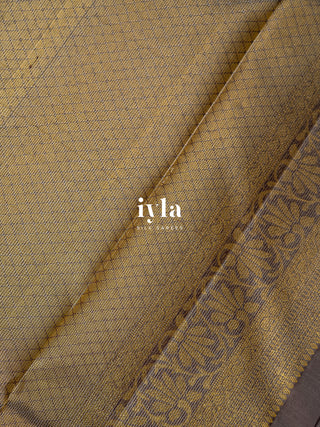 The Walnut Brown Ikkat weave Kanjeevaram