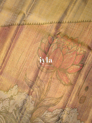 The Ascending Lotus Blooms on the Tide Silk Saree