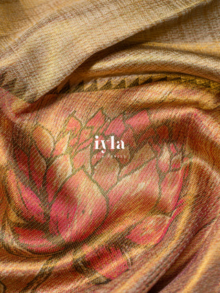 The Ascending Lotus Blooms on the Tide Silk Saree