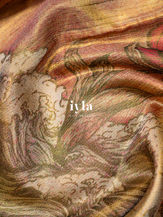 The Ascending Lotus Blooms on the Tide Silk Saree