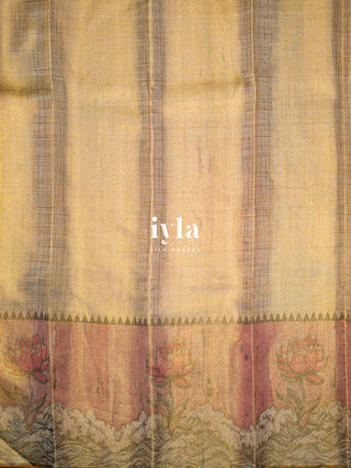 The Ascending Lotus Blooms on the Tide Silk Saree