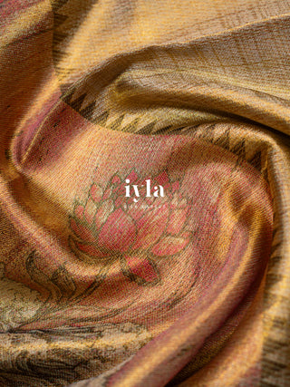 The Ascending Lotus Blooms on the Tide Silk Saree