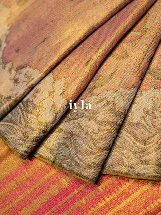 The Ascending Lotus Blooms on the Tide Silk Saree