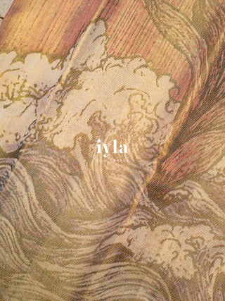 The Ascending Lotus Blooms on the Tide Silk Saree