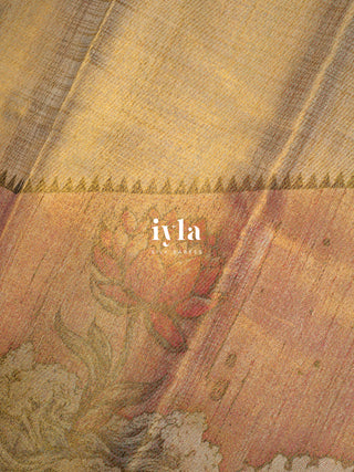The Ascending Lotus Blooms on the Tide Silk Saree