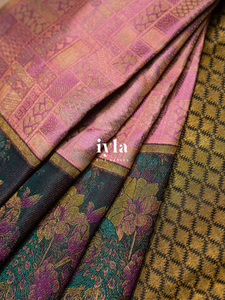 The Whimsical Peacock Dream Kanjeevaram in Pink