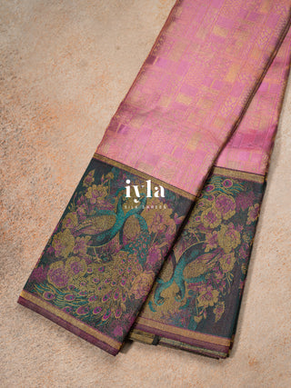 The Whimsical Peacock Dream Kanjeevaram in Pink