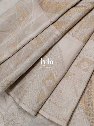 The Moonlit White Paint strokes Kanjeevaram