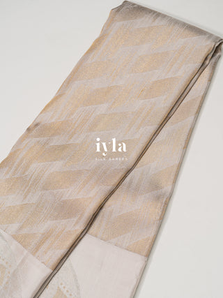 The Moonlit White Paint strokes Kanjeevaram