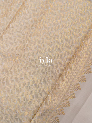 The Moonlit White Paint strokes Kanjeevaram