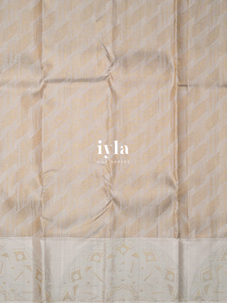 The Moonlit White Paint strokes Kanjeevaram