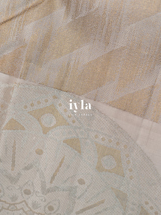 The Moonlit White Paint strokes Kanjeevaram