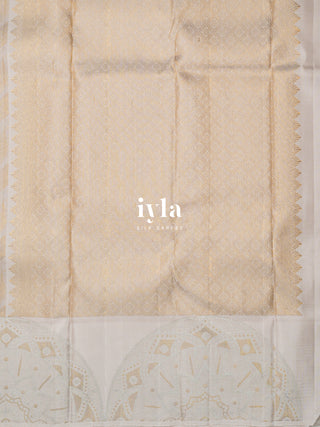 The Moonlit White Paint strokes Kanjeevaram