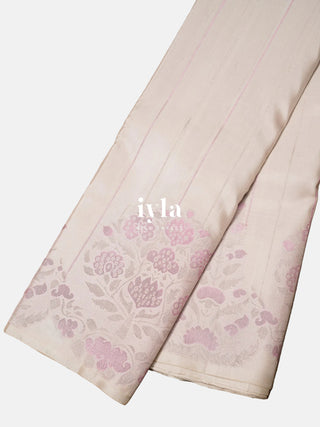 The Pearl White Bloom Affair Kanjeevaram