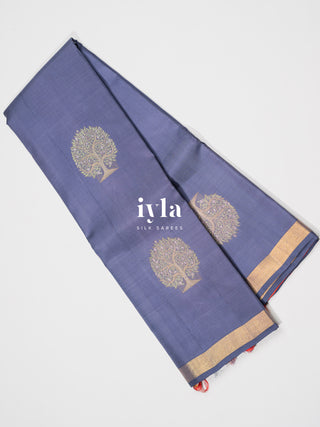 The Wish Tree Colorburst Kanjeevaram in Periwinkle Blue