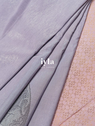 The Yin Yang Kanjeevaram in Pastel Lavender
