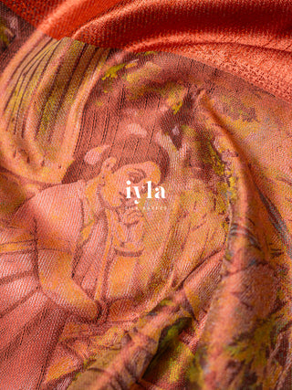 The Anthology of Ravi Varma Painting in Peachy Orange