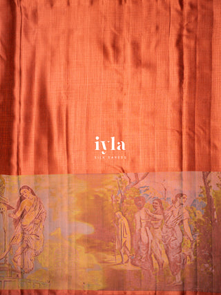 The Anthology of Ravi Varma Painting in Peachy Orange