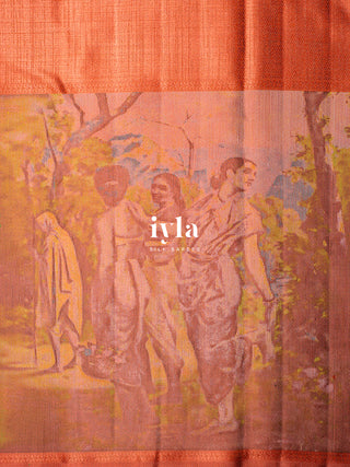 The Anthology of Ravi Varma Painting in Peachy Orange