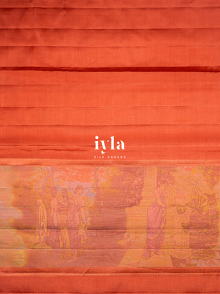 The Anthology of Ravi Varma Painting in Peachy Orange