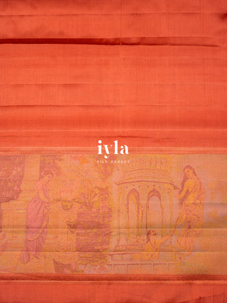 The Anthology of Ravi Varma Painting in Peachy Orange