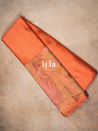 The Anthology of Ravi Varma Painting in Peachy Orange