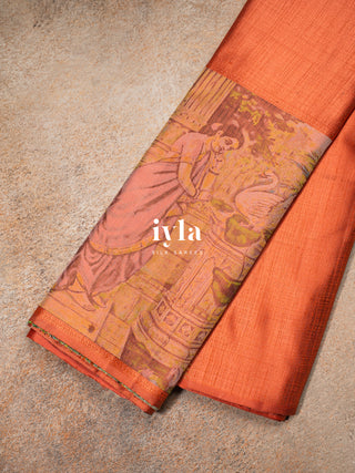 The Anthology of Ravi Varma Painting in Peachy Orange