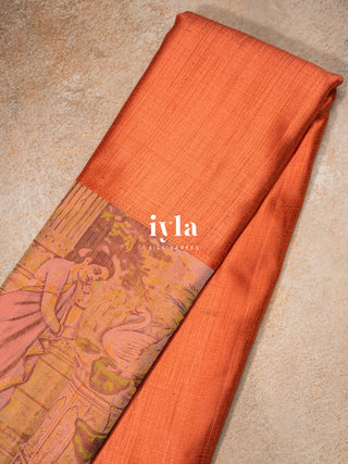 The Anthology of Ravi Varma Painting in Peachy Orange