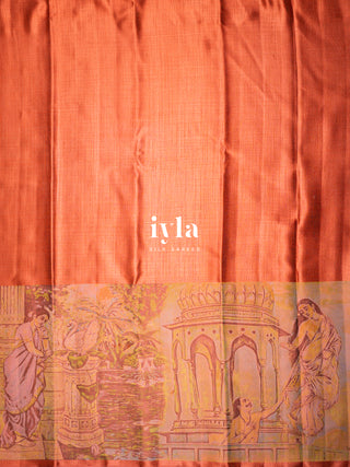 The Anthology of Ravi Varma Painting in Peachy Orange