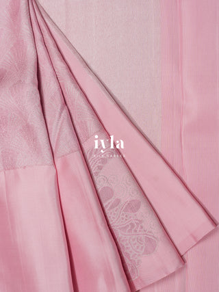 The Art Deco Ocean Weave Kanjeevaram in Baby Pink