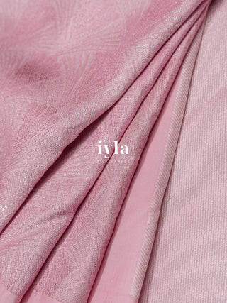 The Art Deco Ocean Weave Kanjeevaram in Baby Pink