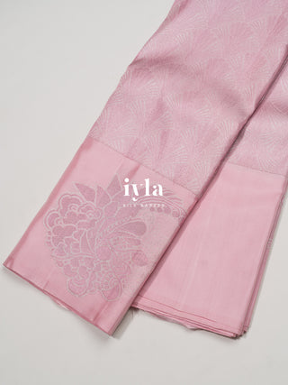 The Art Deco Ocean Weave Kanjeevaram in Baby Pink