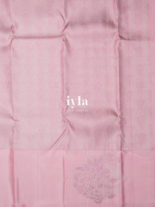 The Art Deco Ocean Weave Kanjeevaram in Baby Pink